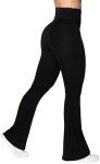 Sunzel High-Waisted Crossover Flare Leggings - Black