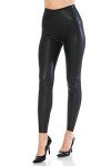 High Waist Black Faux Leather Leggings - Medium
