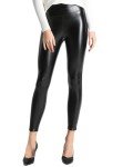 Tagoo Women's High-Waisted Faux Leather Leggings