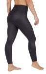 High Waisted Faux Leather Ankle Leggings - Black