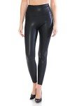 High Waist Black Faux Leather Leggings - Medium