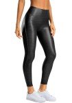 SANTINY High Waisted Faux Leather Leggings for Women