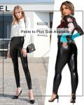 Tagoo Women's High-Waisted Faux Leather Leggings