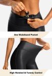 SANTINY High Waisted Faux Leather Leggings for Women
