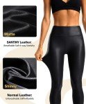SANTINY High Waisted Faux Leather Leggings for Women