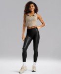 SANTINY High Waisted Faux Leather Leggings for Women