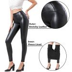 Stretchy Faux Leather High-Waisted Leggings for Women