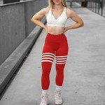 High Waist Striped Scrunch Butt Lifting Leggings