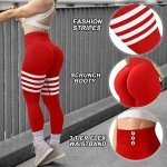 High Waist Striped Scrunch Butt Lifting Leggings