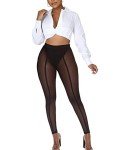 Sheer Mesh Leggings with Built-In Panties - Black