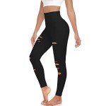 High Waist Ripped Yoga Leggings for Women
