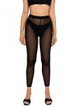 Verdusa Women's Black Mesh Cropped Leggings