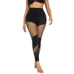 High-Waisted Fishnet Shapewear Yoga Leggings