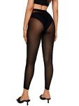 Verdusa Women's Black Mesh Cropped Leggings