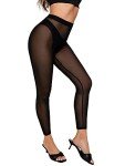 Verdusa Women's Black Mesh Cropped Leggings