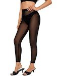 Verdusa Women's Black Mesh Cropped Leggings