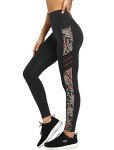 High-Waisted Orange Printed Workout Leggings for Women