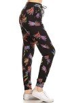 High Waist Dragonfly Print Jogger Track Pants