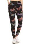 High Waist Dragonfly Print Jogger Track Pants