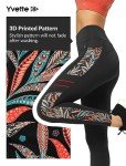 High-Waisted Orange Printed Workout Leggings for Women