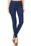 Cotton Blend Stretch Jeggings with Pockets - Denim Blue