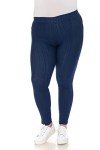 Cotton Blend Stretch Jeggings with Pockets - Denim Blue