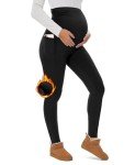 UBCUTE Fleece-Lined Maternity Leggings with Pockets