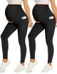 2-Pack Over Belly Maternity Leggings with Pockets