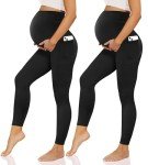 2 Pack Maternity Leggings with Pockets - Black