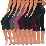 TNNZEET Women's 7 Pack High Waisted Capri Leggings