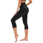 TNNZEET High Waisted Tummy Control Capri Leggings