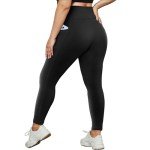 Plus Size Black High Waist Leggings with Pockets