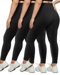 Plus Size High Waist Leggings - 3 Pack