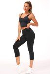 Thick High Waist Capris Yoga Pants with Pockets