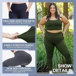 3 Pack Plus Size High Waisted Leggings with Pockets