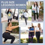 3 Pack Plus Size High Waisted Leggings with Pockets
