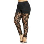 Floral Lace Plus Size High Waisted Leggings