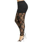Floral Lace Plus Size High Waisted Leggings