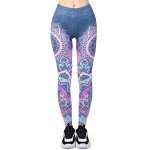 Blue Mandala Printed Seamless Workout Leggings