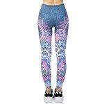 Blue Mandala Printed Seamless Workout Leggings