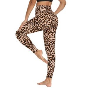 YOLIX High Waisted Leopard Workout Leggings