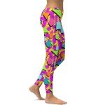 Tincall Women's 80s Style Pink Geometric Leggings
