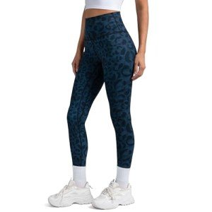 Blue Leopard High Waisted Tummy Control Leggings