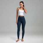Blue Leopard High Waisted Tummy Control Leggings