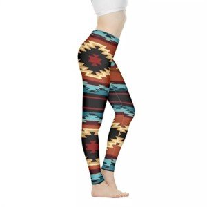 Tribal Aztec Print High Waist Leggings for Women