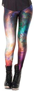 Colorful Galaxy Print Footless Leggings for Girls