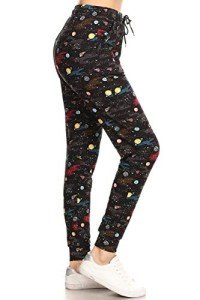 Cosmic Queen Print Jogger Pants with Pockets