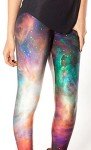 Colorful Galaxy Print Footless Leggings for Girls