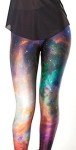Colorful Galaxy Print Footless Leggings for Girls
