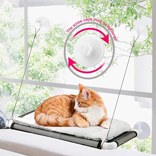 Extra Large Cat Window Perch w/Blanket & Extra Cup
